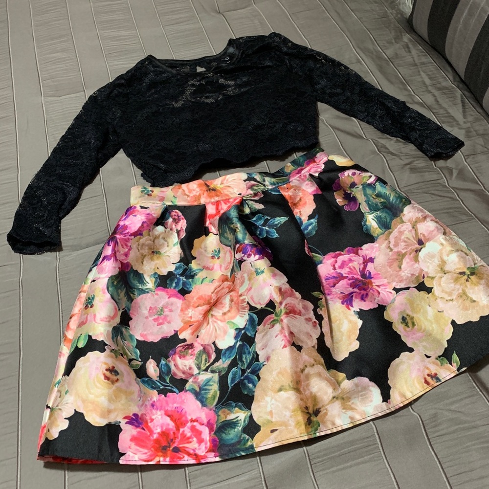 Conjunto de 2 piezas mini falda y crop top
